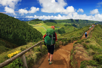 Trekking at Sete Cidades, Sao Miguel Island, Azores, Europe