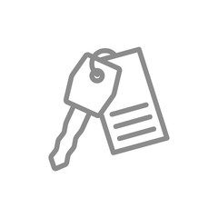 Simple car alarm and key line icon. Symbol and sign vector illustration design. Isolated on white background