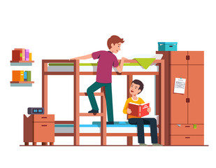 Student friends studying at home or dorm together