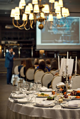 delicious dishes on the table in the restaurant