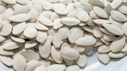 pumkin seed group close up background