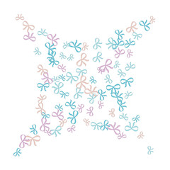 Festive Background with Colorful Bows. Delicate Pattern for Postcard, Print, Banner or Poster. Little Pretty Bows For Party Decoration, Wedding, Birthday or Anniversary Invitation. Vector