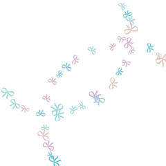 Festive Background with Colorful Bows. Delicate Pattern for Postcard, Print, Banner or Poster. Little Pretty Bows For Party Decoration, Wedding, Birthday or Anniversary Invitation. Vector
