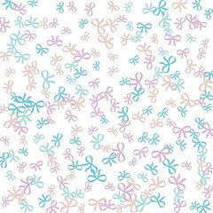 Festive Background with Colorful Bows. Delicate Pattern for Postcard, Print, Banner or Poster. Little Pretty Bows For Party Decoration, Wedding, Birthday or Anniversary Invitation. Vector