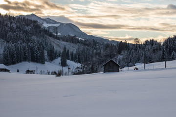 Die Hütte im Schnee