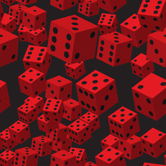 Red Dice Seamless Pattern