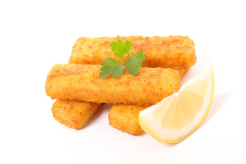 breaded fish and lemon