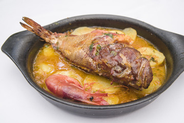 fish soup with potatoe 