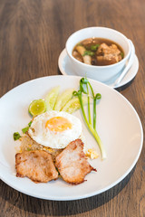 Fried rice with grilled pork