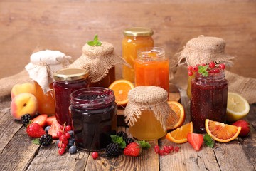 assorted various of jam