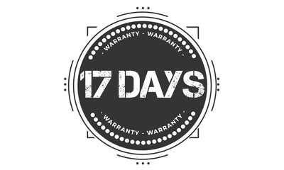 Obraz premium 17 days warranty icon vintage rubber stamp guarantee