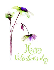 Stylized flowers with title Happy Valentine’s day