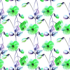 Fototapeta na wymiar Seamless wallpaper with Colorful Poppies flowers