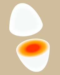 boiled egg in cut