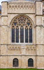 Fototapeta na wymiar Canterbury Cathedral facade after restoration Canterbury Kent Southern England UK
