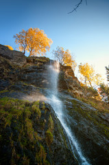 Romkerhaller Waterfall in the National Park Harz in Autumn