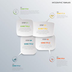 Info graphic with design speaking bubbles template
