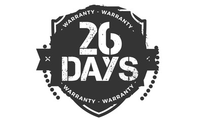 26 days warranty icon vintage rubber stamp guarantee