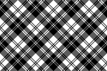 Plaid black white tartan classic seamless pattern
