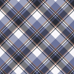 Blue check pixel tartan seamless fabric texture