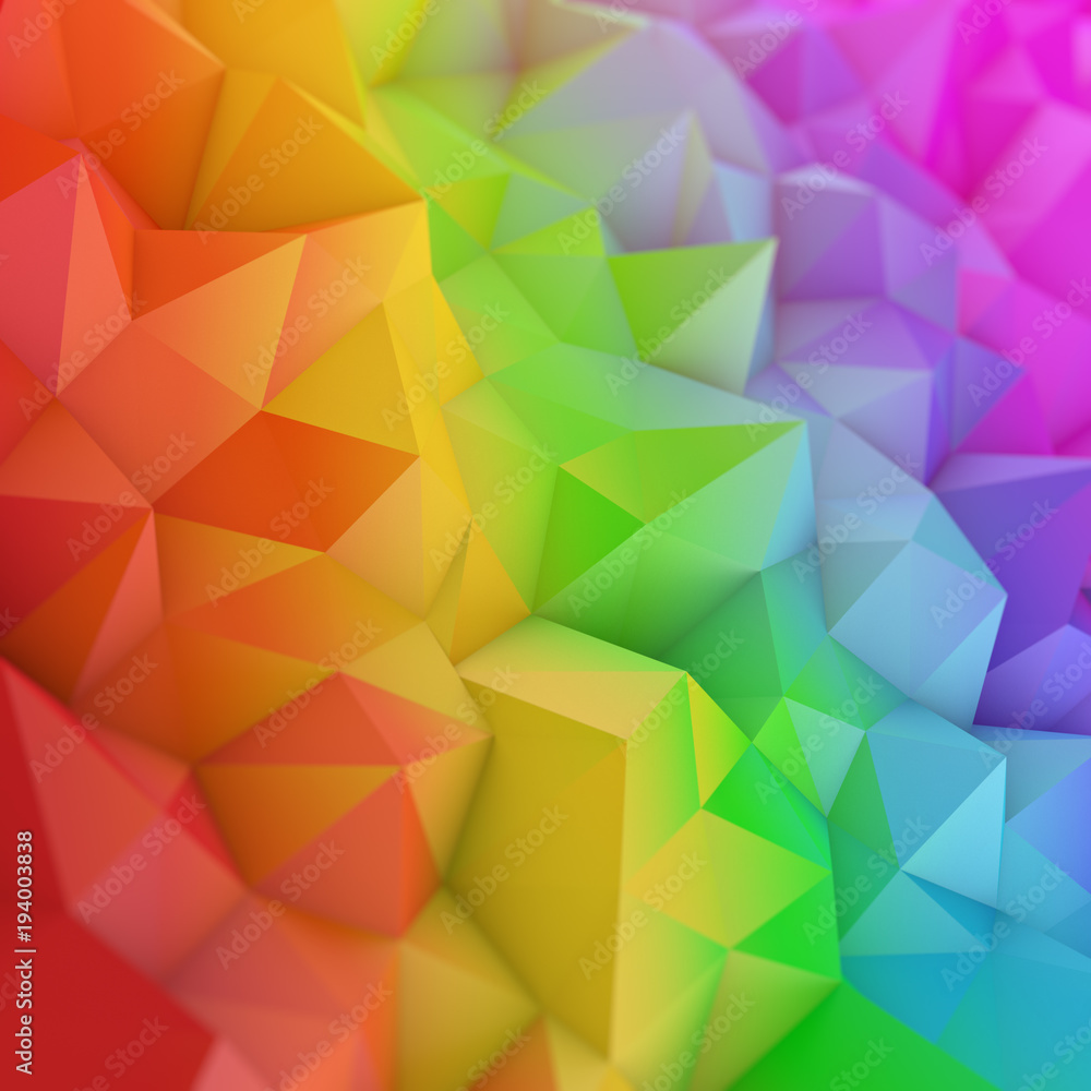 Poster colorful gradient low poly geometric surface abstract 3d rendering