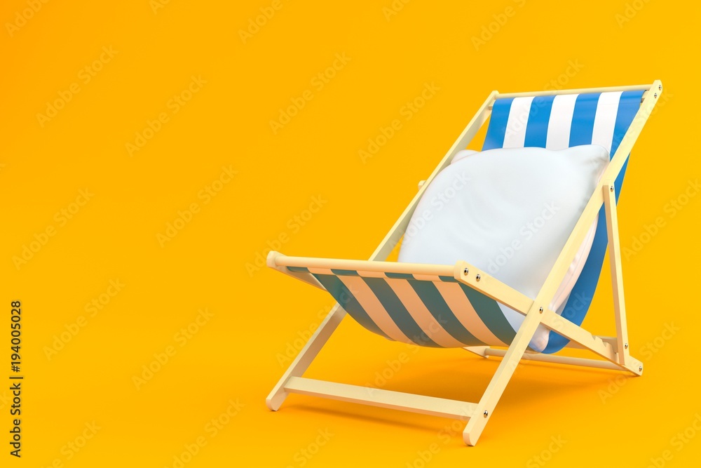 Sticker Pillow on deck chair