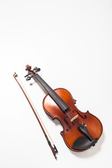 Naklejka na ściany i meble Violin on white background