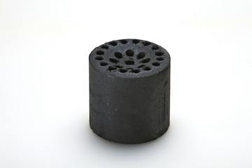 A 19 hole briquet isolated