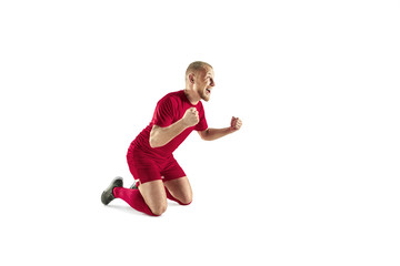 Fototapeta premium Happiness football player after goal