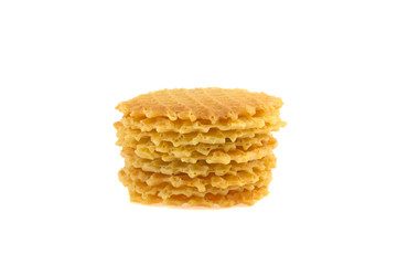 round waffle stack isolated on white background