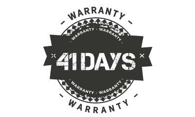 41 days warranty icon vintage rubber stamp guarantee