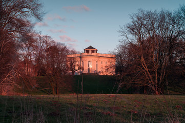 Richmond Castle at sunset in Brunswick