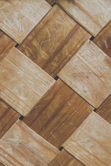 Birch bark weave wicker background. Handcraft basket, traditional, folk craft. Birch bark texture. Rough rustic texture. Abstract background.