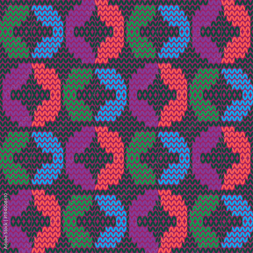 Poster abstract seamless pattern of multicolored yarns. geometric texture.