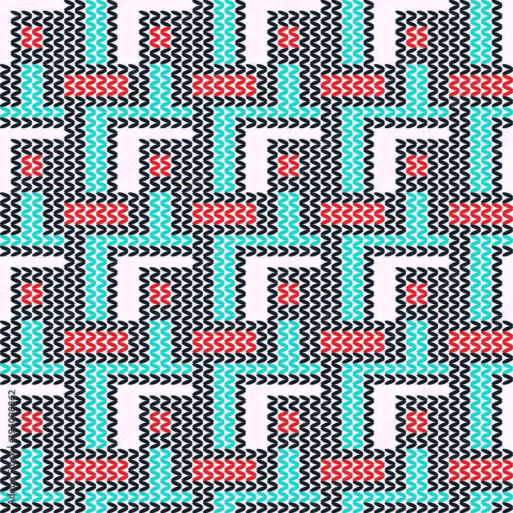 Poster abstract seamless pattern of multicolored yarns. geometric texture.