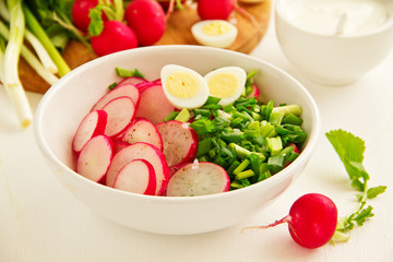 Salad of radish and green onions.