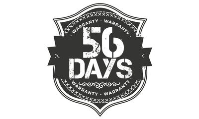 56 days warranty icon vintage rubber stamp guarantee