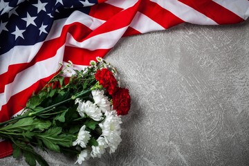Obraz premium USA flag on grey background