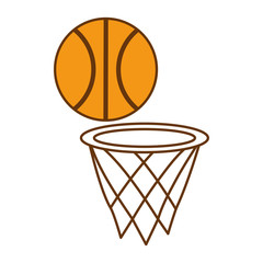 basketball balloon with basket sport vector illustration design