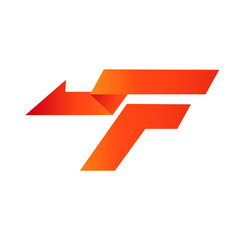 Letter F Arrow Logo Vector