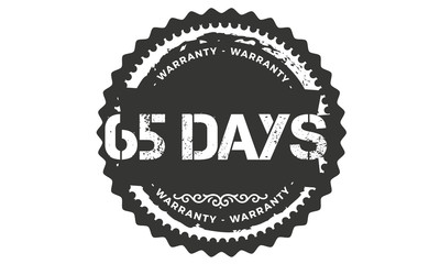 65 days warranty icon vintage rubber stamp guarantee