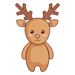 cute reindeer christmas character vector illustration design
