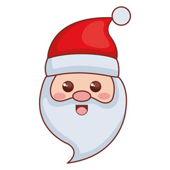 cute santa claus head christmas character vector illustration design