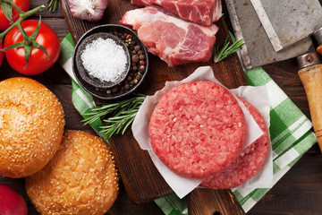 Tasty grilled home made burgers cooking