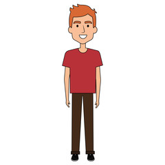 young man model avatar character vector illustration design