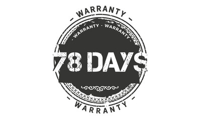 78 days warranty icon vintage rubber stamp guarantee