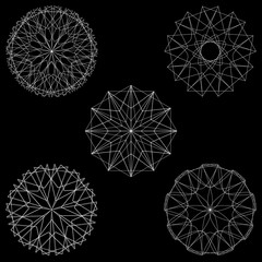 Geometric set stars and flowers for gifts and holidays pattern vector EPS10