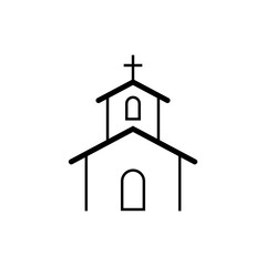 church simple black icon on white background