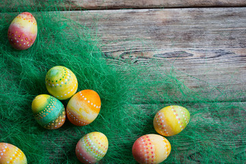  Painted Easter eggs on old boards