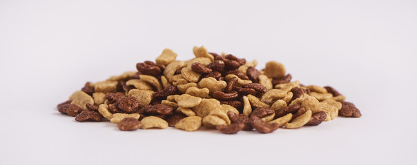 Cereals on white background